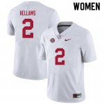 NCAA Women's Alabama Crimson Tide #2 DeMarcco Hellams Stitched College 2021 Nike Authentic White Football Jersey MZ17Q58RO
